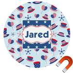Patriotic Celebration Round Car Magnet - 10" (Personalized)