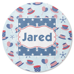 Patriotic Celebration Round Rubber Backed Coaster (Personalized)