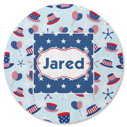 Patriotic Celebration Round Rubber Backed Coaster (Personalized)