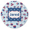 Patriotic Celebration Round Rubber Backed Coaster (Personalized)