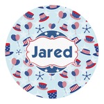 Patriotic Celebration Round Decal - Small (Personalized)