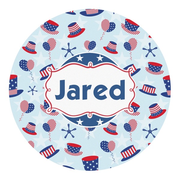 Custom Patriotic Celebration Round Decal (Personalized)