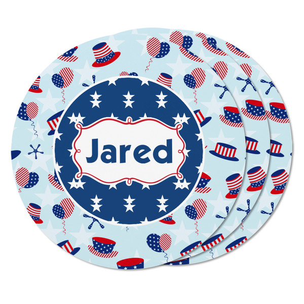 Patriotic Celebration Round Fridge Magnet - THREE