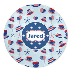 Patriotic Celebration 5' Round Indoor Area Rug (Personalized)