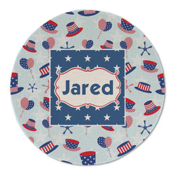 Patriotic Celebration Round Linen Placemat - Single Sided (Personalized)