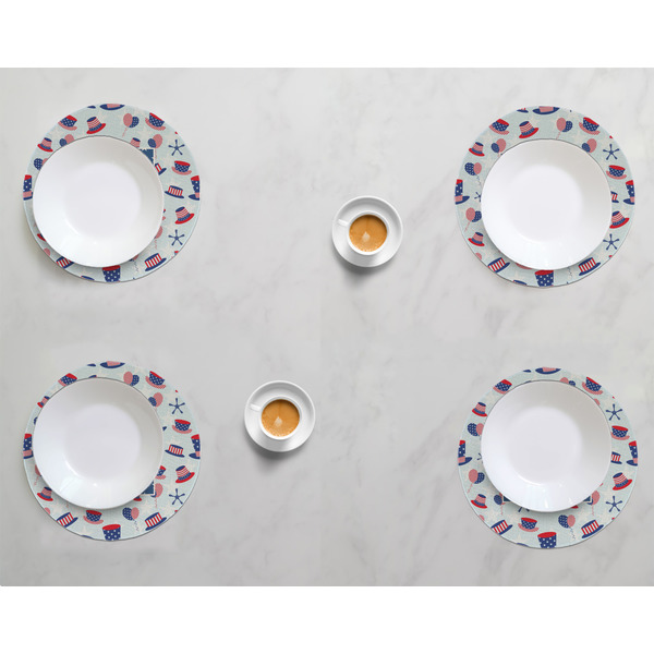 Patriotic Celebration Round Linen Placemats - LIFESTYLE (set of 4)
