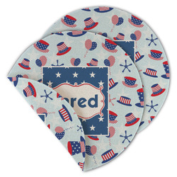 Patriotic Celebration Round Linen Placemat - Double Sided (Personalized)