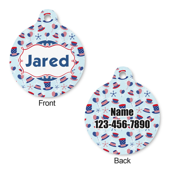 Patriotic Celebration Round Pet ID Tag - Large - Approval