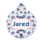 Patriotic Celebration Round Pet ID Tag - Small (Personalized)