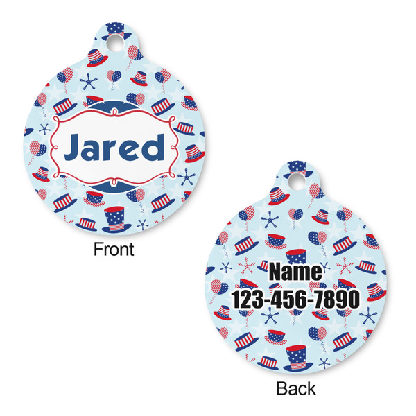 Patriotic Celebration Round Pet Tag - Front & Back