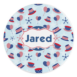 Patriotic Celebration Round Stone Trivet (Personalized)