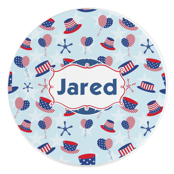 Custom Patriotic Celebration Round Stone Trivet (Personalized)