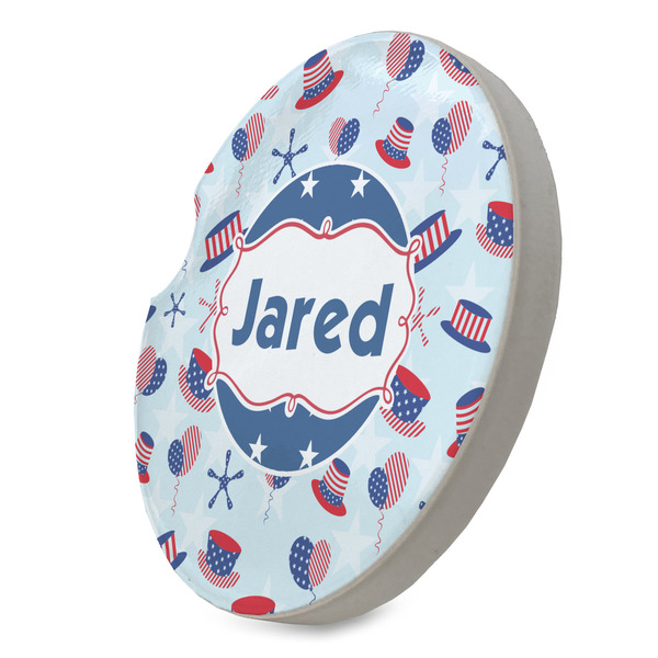 Patriotic Celebration Sandstone Car Coaster - STANDING ANGLE