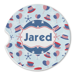 Patriotic Celebration Sandstone Car Coaster - Single (Personalized)