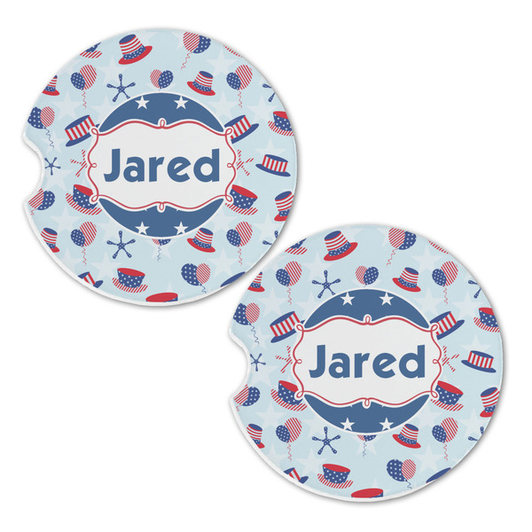 Patriotic Celebration Sandstone Car Coasters - Set of 2