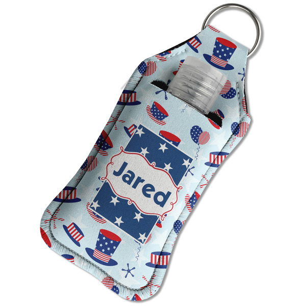 Patriotic Celebration Sanitizer Holder Keychain - Large in Case
