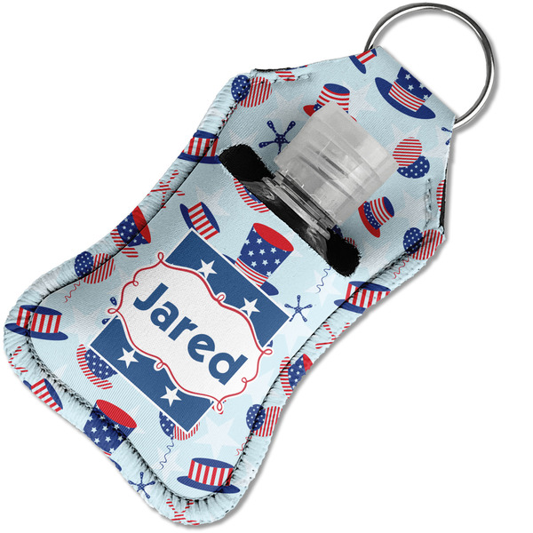Patriotic Celebration Sanitizer Holder Keychain - Small in Case