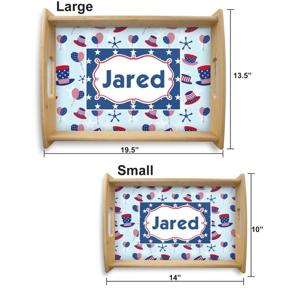 Patriotic Celebration Serving Tray Wood Sizes