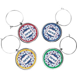 Patriotic Celebration Wine Charms (Set of 4) (Personalized)