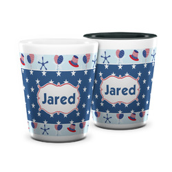 Patriotic Celebration Ceramic Shot Glass - 1.5 oz (Personalized)