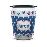 Patriotic Celebration Ceramic Shot Glass - 1.5 oz - Two Tone - Single (Personalized)