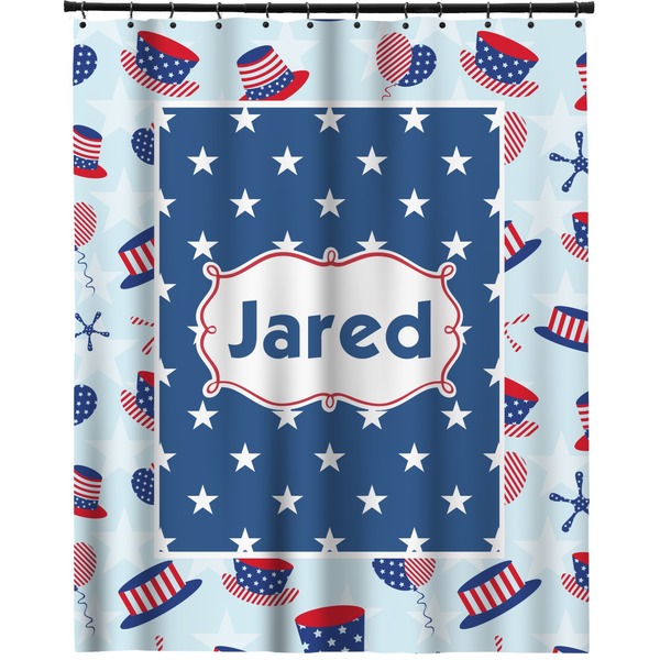 Custom Patriotic Celebration Extra Long Shower Curtain - 70"x84" (Personalized)