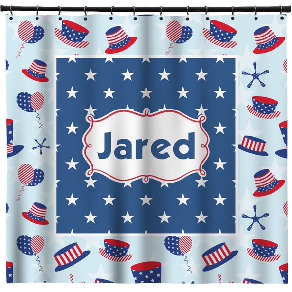 Custom Patriotic Celebration Shower Curtain - 71" x 74" (Personalized)