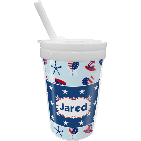 Custom Patriotic Celebration Sippy Cup with Straw (Personalized)