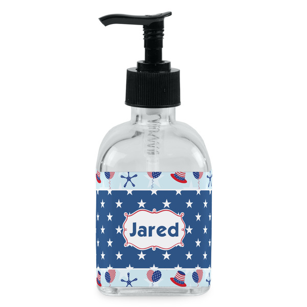 Custom Patriotic Celebration Glass Soap & Lotion Bottle - Single Bottle (Personalized)