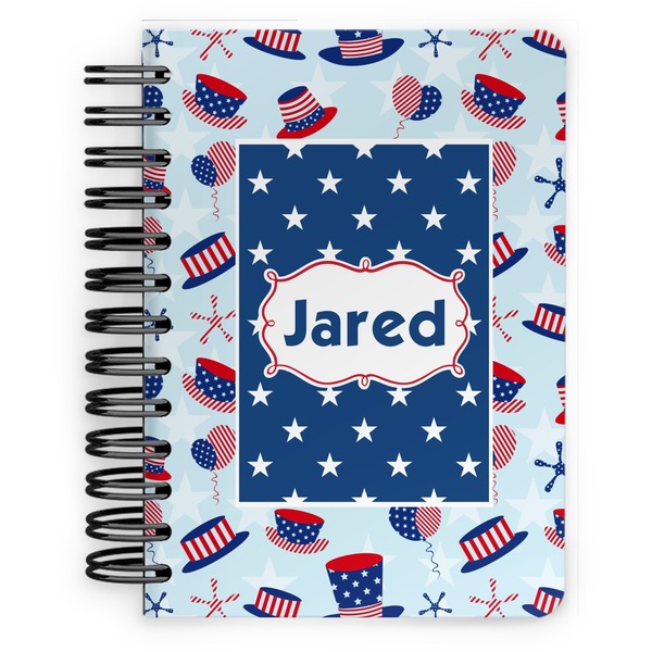 Custom Patriotic Celebration Spiral Notebook - 5x7 w/ Name or Text