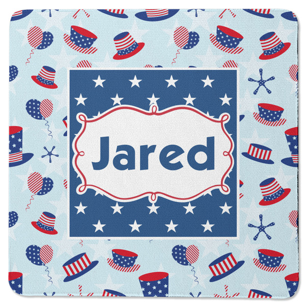 Custom Patriotic Celebration Square Rubber Backed Coaster (Personalized)