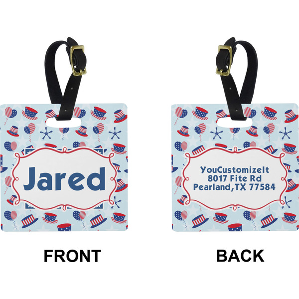 Patriotic Celebration Square Luggage Tag (Front + Back)