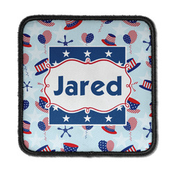Patriotic Celebration Iron On Square Patch w/ Name or Text