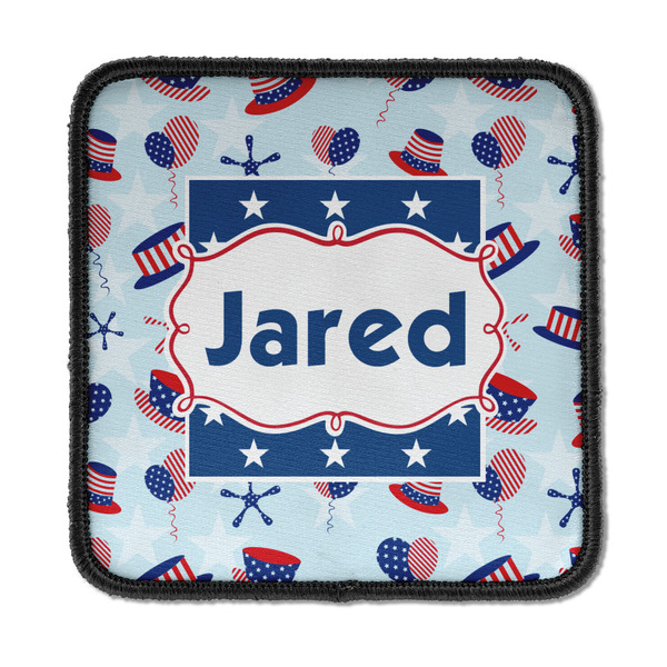 Custom Patriotic Celebration Iron On Square Patch w/ Name or Text