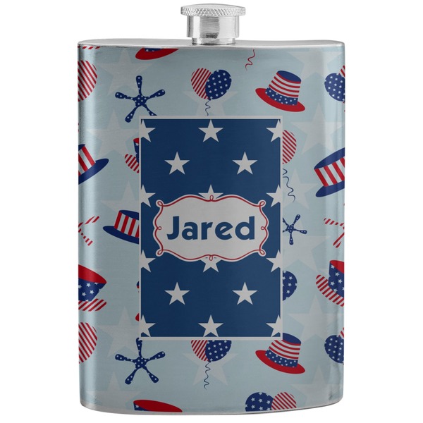 Custom Patriotic Celebration Stainless Steel Flask (Personalized)