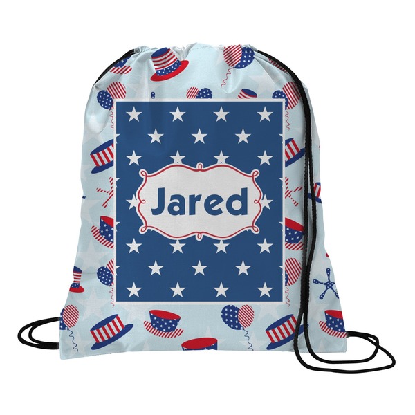 Custom Patriotic Celebration Drawstring Backpack - Medium (Personalized)