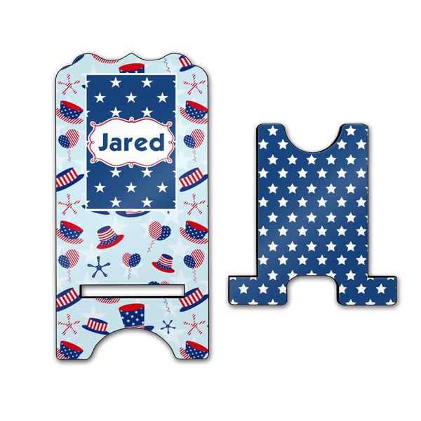 Patriotic Celebration Stylized Phone Stand - Front & Back - Large