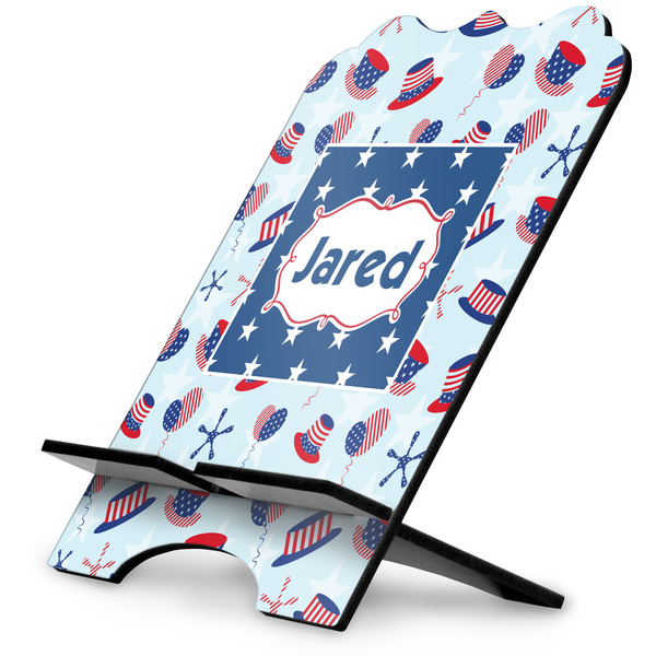 Custom Patriotic Celebration Stylized Tablet Stand w/ Name or Text