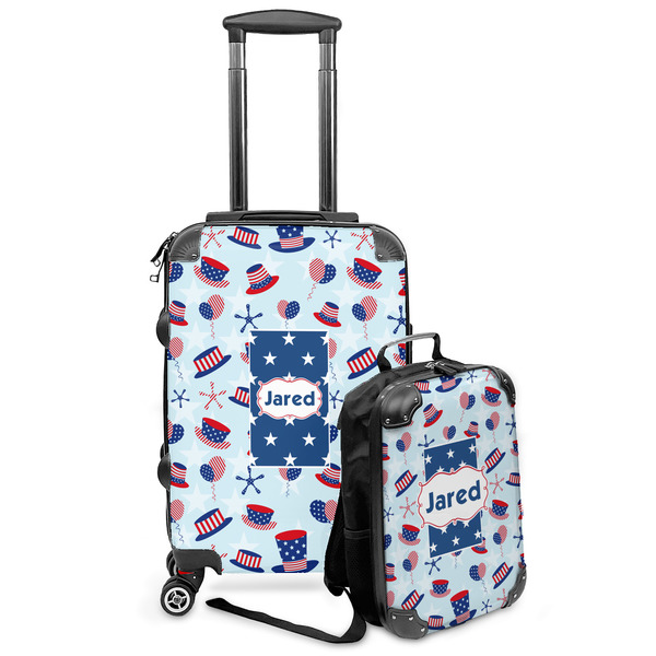 Custom Patriotic Celebration Kids 2-Piece Luggage Set - Suitcase & Backpack (Personalized)