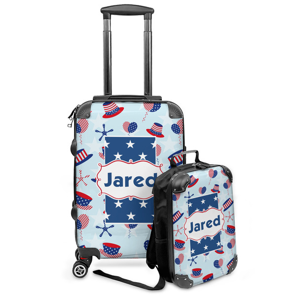 Custom Patriotic Celebration Kids 2-Piece Luggage Set - Suitcase & Backpack (Personalized)