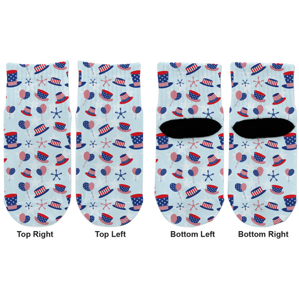 Patriotic Celebration Toddler Ankle Socks - Double Pair - Front and Back - Apvl