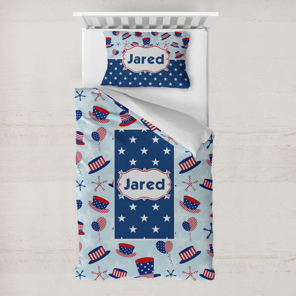 Custom Patriotic Celebration Toddler Bedding Set - With Pillowcase (Personalized)