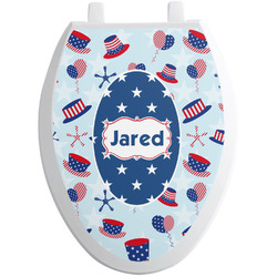 Patriotic Celebration Toilet Seat Decal - Elongated (Personalized)
