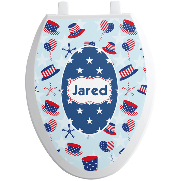 Patriotic Celebration Toilet Seat Decal Elongated