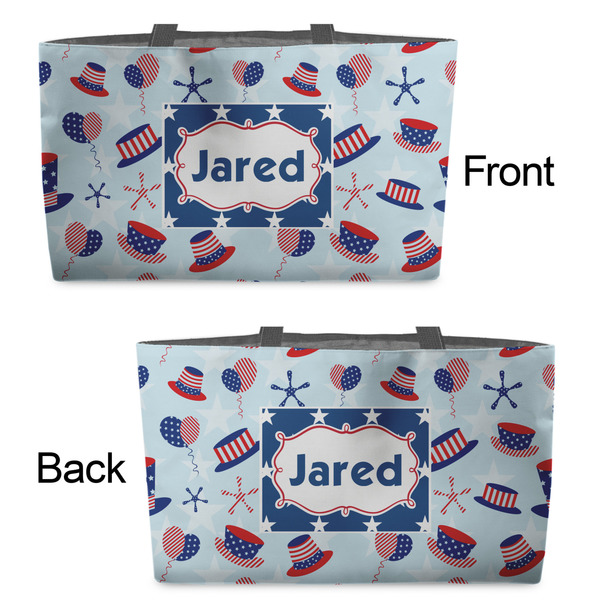 Patriotic Celebration Tote w/Black Handles - Front & Back Views