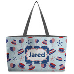 Patriotic Celebration Beach Totes Bag - w/ Black Handles (Personalized)