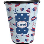 Patriotic Celebration Waste Basket - Single Sided (Black) (Personalized)
