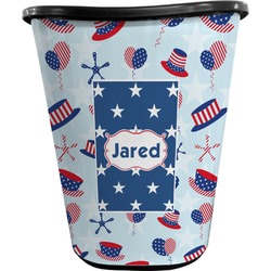 Patriotic Celebration Waste Basket - Single Sided (Black) (Personalized)