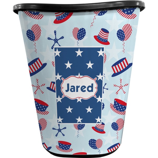 Patriotic Celebration Trash Can Black