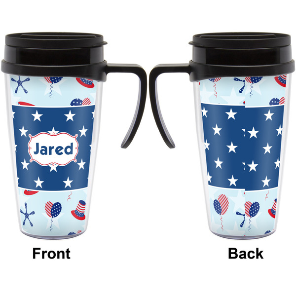 Patriotic Celebration Travel Mug with Black Handle - Approval